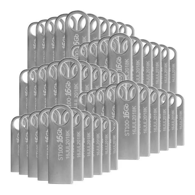 Kit 100 Memorias Usb 16gb Stylos St100 16gb 2.0 Plateado /v Liso