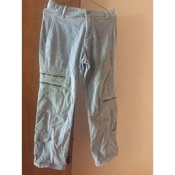 Pantalon Niño Zara 11 - 12 Años  Pana Celeste Con Bolsillos 