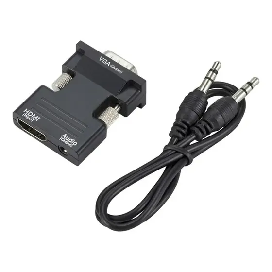 Adaptador Conversor Compatible Hdmi Hembra A Vga Macho Audio | Cuotas sin interés