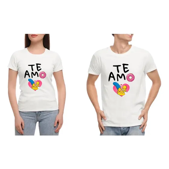 Franelas Personalizadas De Pareja March Y Homero Love