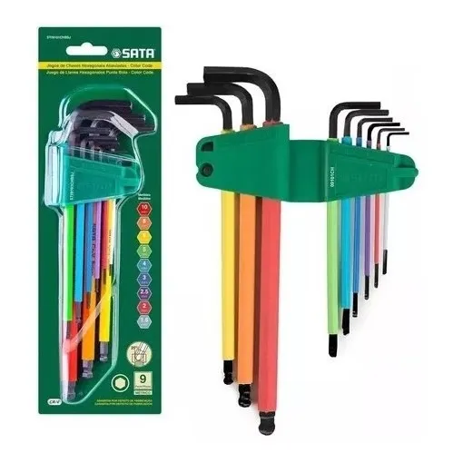 Jogo De Chaves Allen Abauladas Coloridas 9 Pçs - Sata