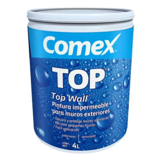 Top Wall Comex Pintura Impermeabilizante Para Muros 4lts