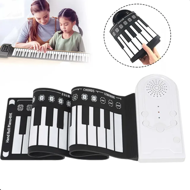 Teclado Midi Flexible Piano Roll-up Portátil 49 Teclas Usb