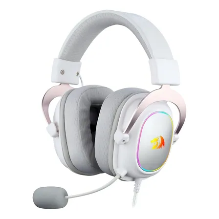 Auriculares gamer Redragon Gamer Zeus X H510-RGB blanco con luz LED
