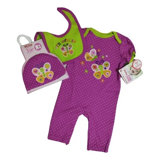 Body Con Gorro Babero Bordado Mariposa Niña Bebe Nuby