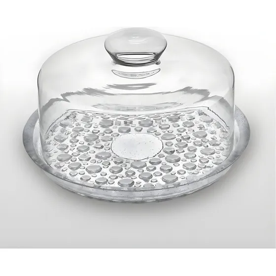 Queijeira Porta Queijo Vidro Tampa 21x16cm Cor Transparente