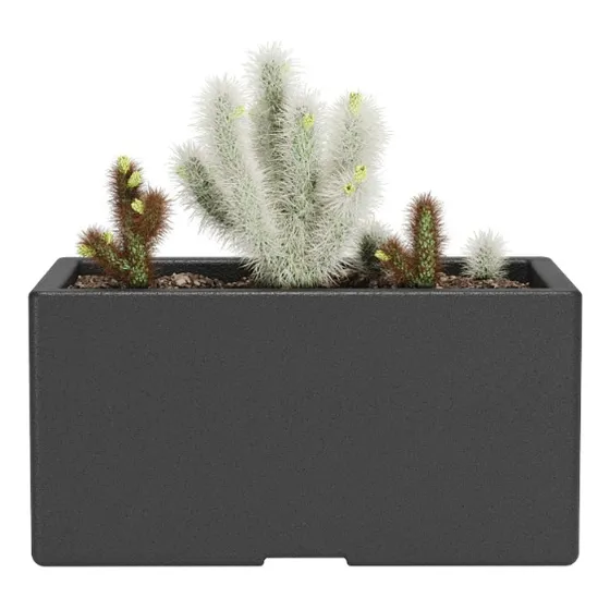 Maceta De Plástico Rotomoldeado Amalfi Modelo Jardinera N40 De 40x20x20cm Y 14 Litros Color Negro