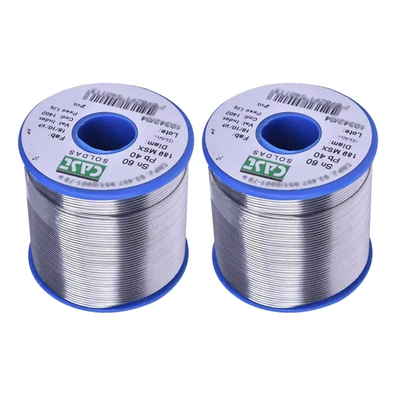 Kit 02 Solda Estanho 60x40 1,00mm 500g 189msx Azul Cast