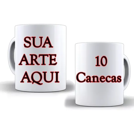 Caneca Personalizada De Porcelana 10 Unidades 