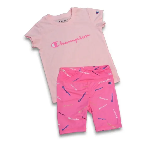Conjunto Para Niñas Champion Franela Y Licra Color Fucsia
