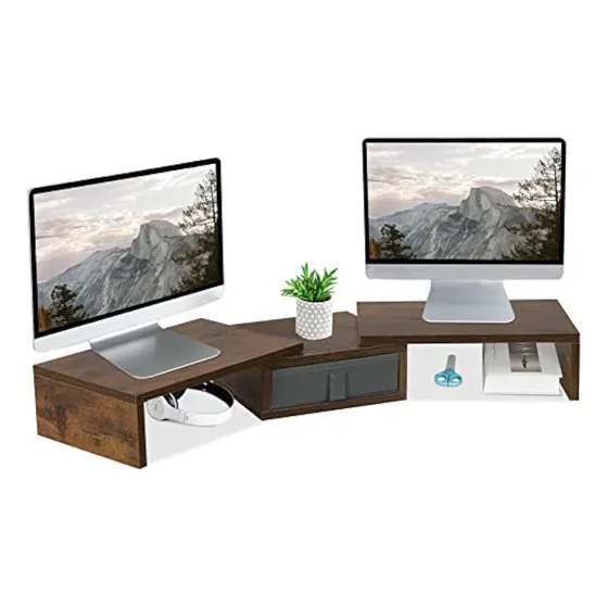 Teamix Soporte Elevador Para Monitor De 3 Estantes