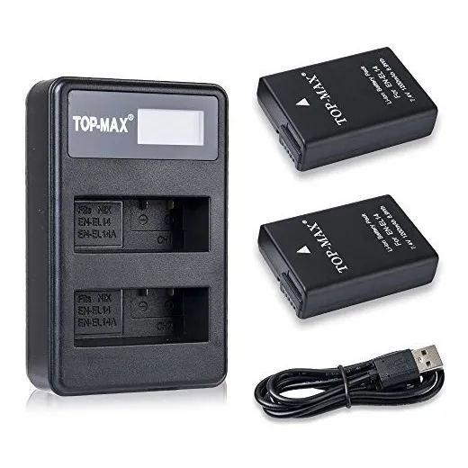 Batería Y Cargador Pantalla Led Para Nikon D3200 D3100 D3400