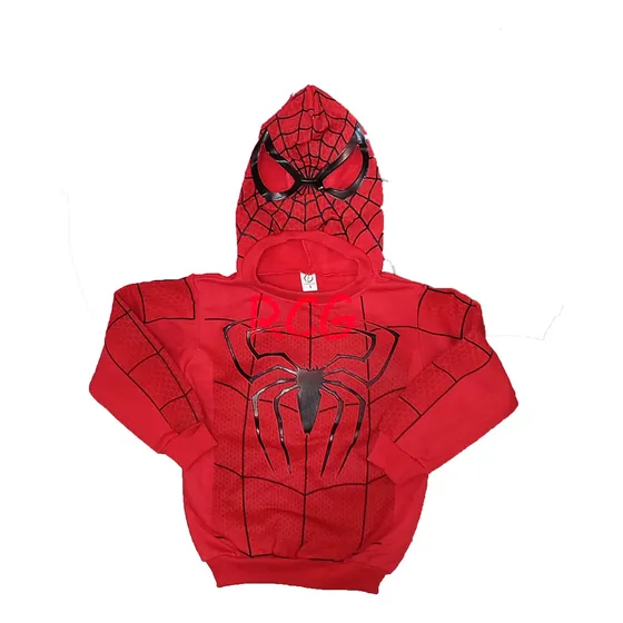 Buzo Con Capucha-mascara Infantil Spiderman Frizado-invierno