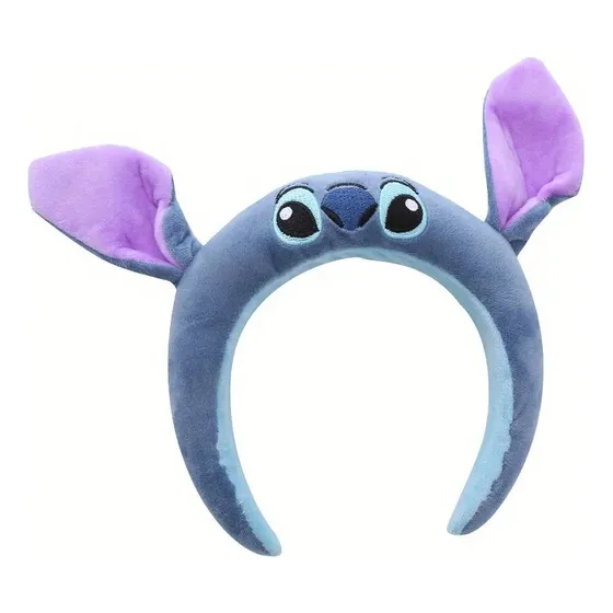 Tiara Arquinho De Cabelo Do Stitch De Pelúcia Infantil Azul aço