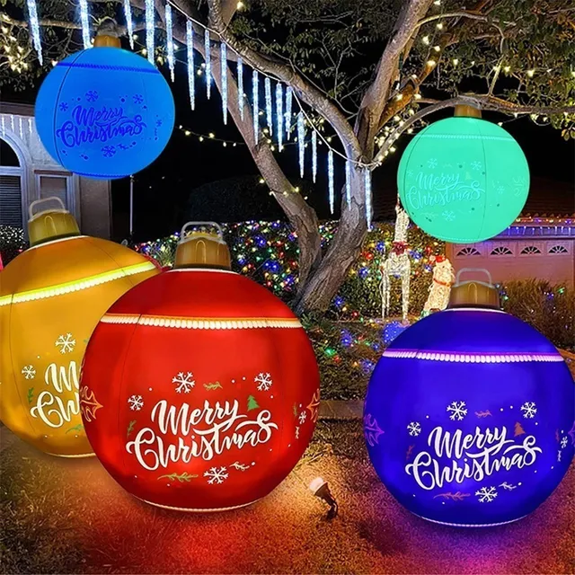 * Bola De Navidad Inflable Control Remoto 4 Modos 16 Colores
