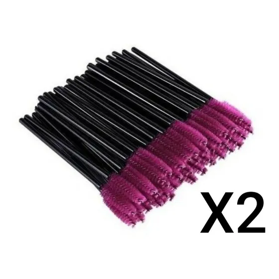 2 Pack D 50 Cepillos Para Pestañas Cejas Rimel Ojos Al Mayor