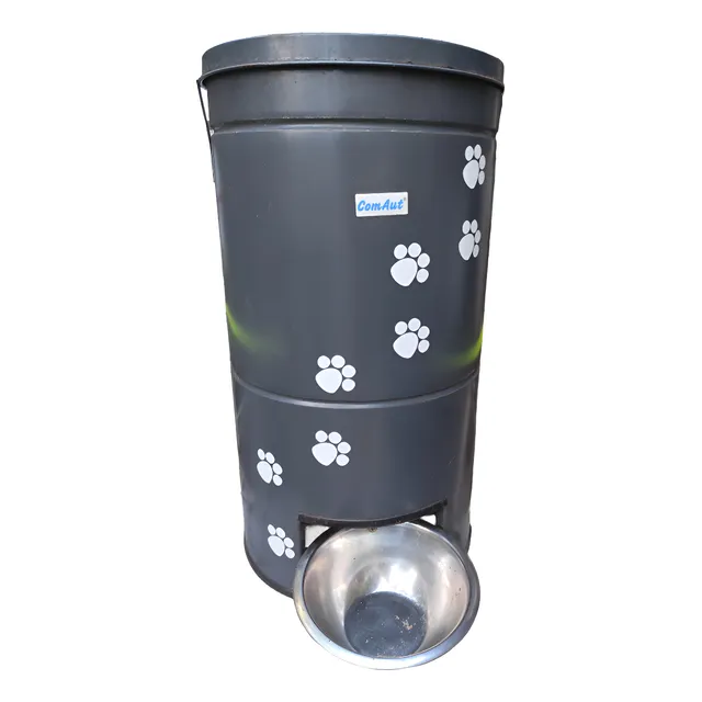 Dispencer De Comida Comedero Automático Perros Grandes Azul Oscuro