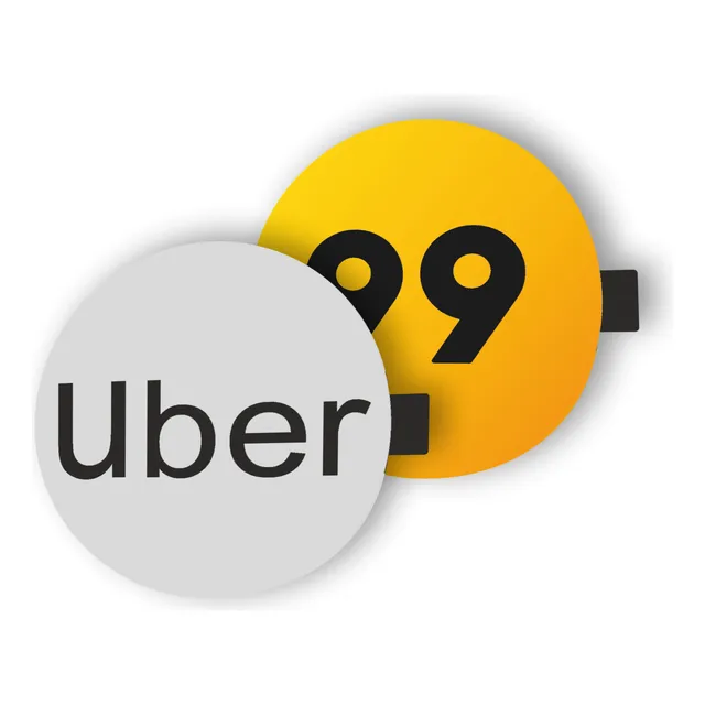 2 Adesivos Uber 99 Indrive Removivel Compatível Ao Oficial