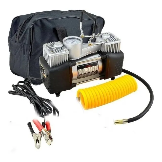 Compresor De Aire Doble Piston Para Auto 12v + Funda Xl Pro