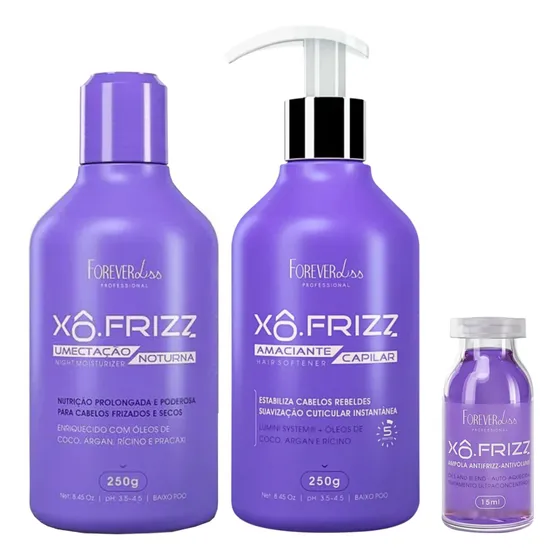 Kit Xô Frizz Umecta + Amacia Capilar + Ampola Forever Liss