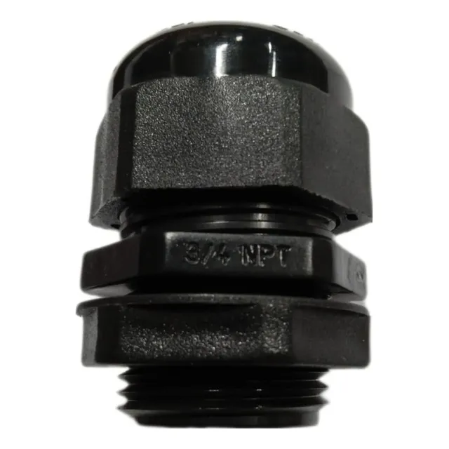 Conector Glandula 3/4 Poliamida Negra (paquete 6 Pzas)