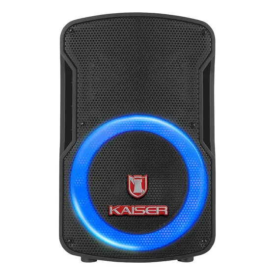 Bocina 8" pulgadas Bafle recargable MSA-7908MX 8Hrs 15,000W PMPO/25W RMS KSR-LINK con luces led control remoto y micrófono alámbrico de regalo color negro