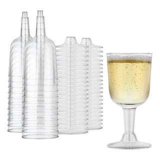 Paquete De 18 Copas De Vino De Plástico Transparente De 5 On Paquete De 18 Copas De Vino De Plástico Transparente De 5 On
