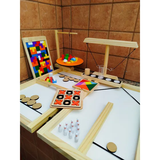 Combo Ludoteca 7 Juegos De Mesa Madera Juguetes Chicos Niños