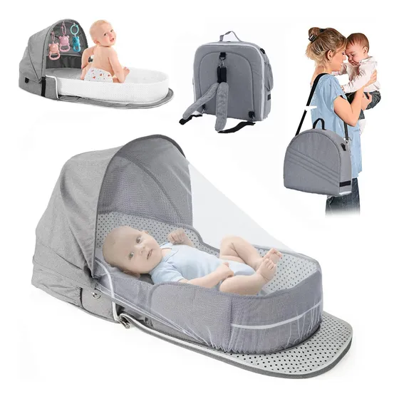 Cuna Moisés Para Bebé Recién Nacido Plegable Con Mosquitera