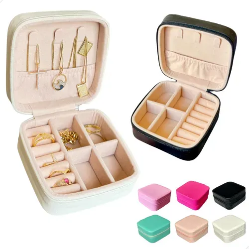 20 Porta Jóias Para Viagem, Caixa / Bolsa Com Ziper P/ Anel