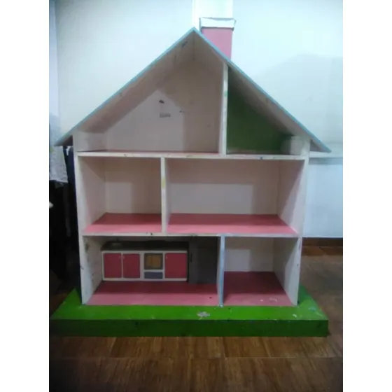 Casita De Muñecas, Fabricada En Madera Resistente Al Agua