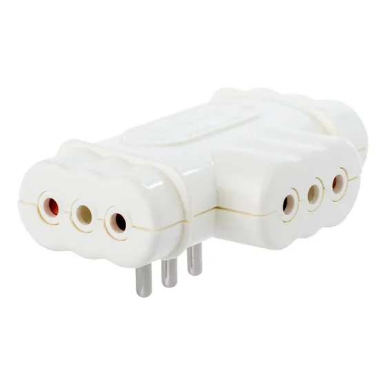Adaptador Enchufe Triple Plano 10a 2p+t 250v