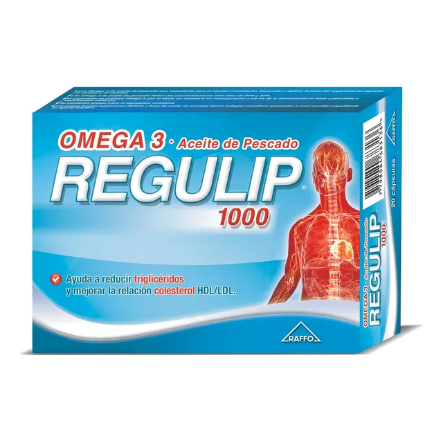 Regulip 1000 Omega 3 Aceite De Pescado 20 Caps Colesterol Sabor No