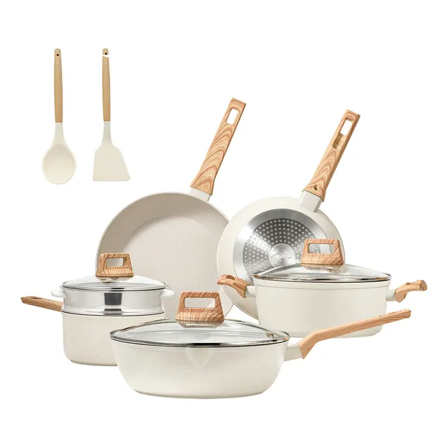 Batería de cocina Chefkoch Medical Stone blanco 11 piezas