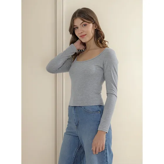 Remera Party Octane Jeans Mujer Manga Larga Cruces Espalda