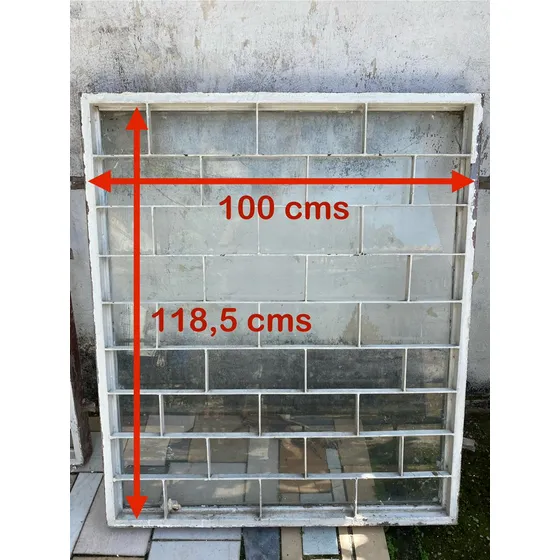Ventana Reja Protector 100 X 118,5 Usada Vidrio Partido