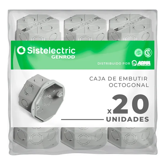 Caja De Embutir Pvc Octogonal Chica 9x9 Genrod Calidad X20u