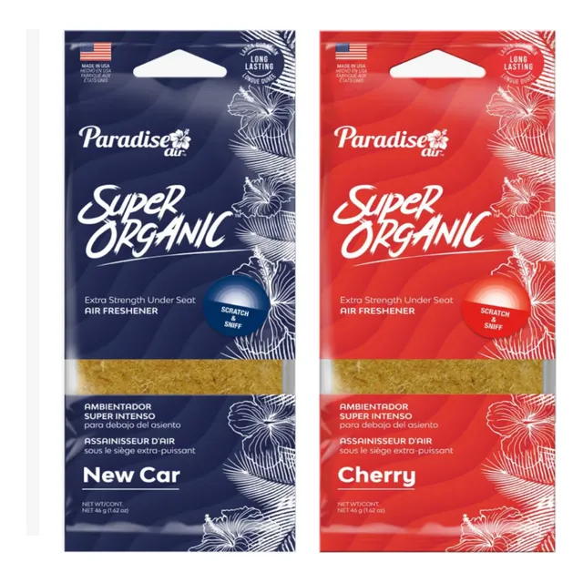 Ambientador Super Organic New Car Y Cherry Pack X2 Unidades