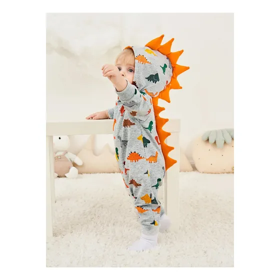 Jumpsuit Unisex C/capucha C/pico 3d Y Estampado De Dinosauri