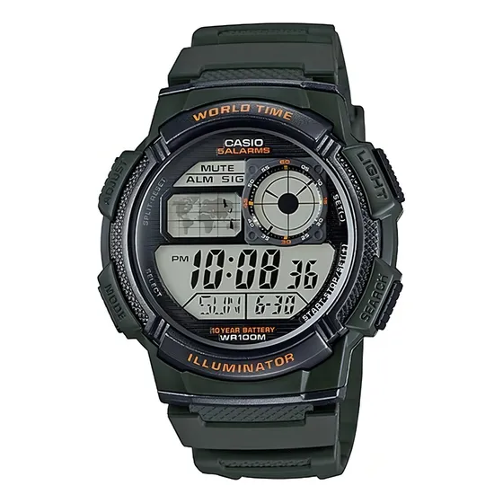 Reloj pulsera Casio Youth Series AE-1000 Hombre Verde oscuro