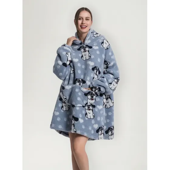 Polerones Felpa Con Capucha Manta Polar Bata Frazada Suave