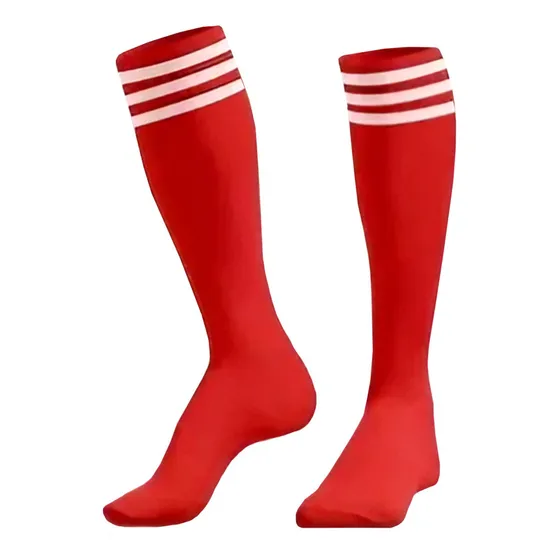 Pack 6 Medias De Futbol Rojo Para Niños