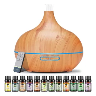 Humidificador Difusor Aromaterapia Hanolly Con Control 12pz Madera Claro