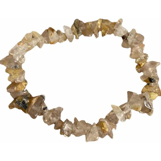 1 Pulsera De Cuarzo Rutilado Piedra Natural Amuleto Ujm