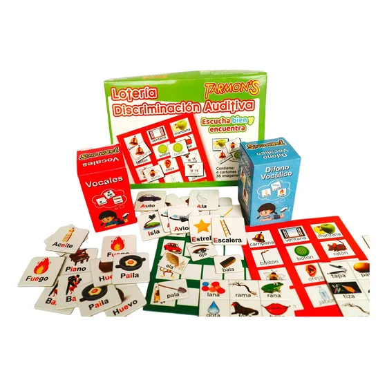 Lotería Discriminación Memorice Vocales Y Difono, Didáctico