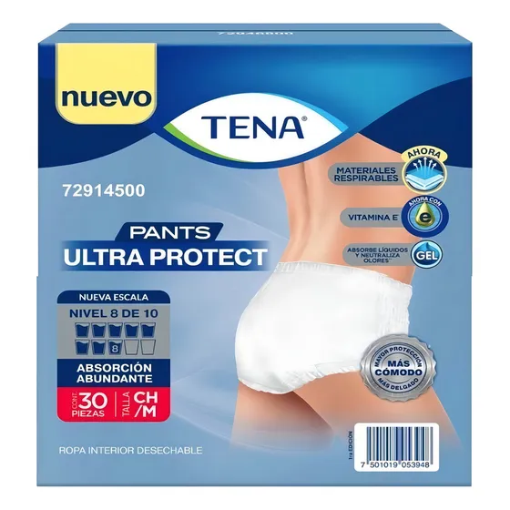 Ropa Interior Tena Pants Ultra Protect Adulto Mediano 30pzas Talla Mediano