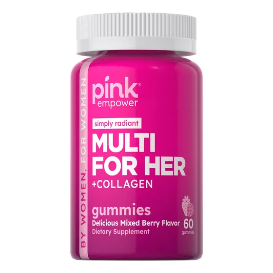 Gomitas Multivitamínicas Rosas Para Mujeres Con Colágeno Y B