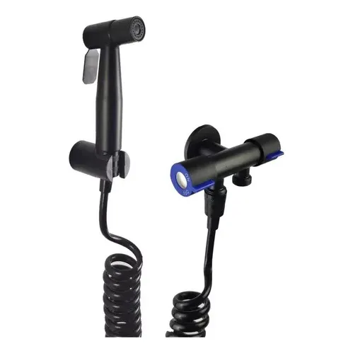Ducha Bidet Tipo Telefono  Doble Salida Negra