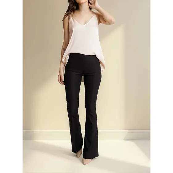 Pantalón Oxford De Bengalina Elastizada Cierre Al Costado