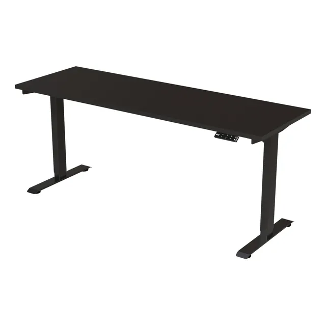 Escritorio Estandar Altura Ajustable Electrico Randu Negro Tablero 180x60 25mm Negro